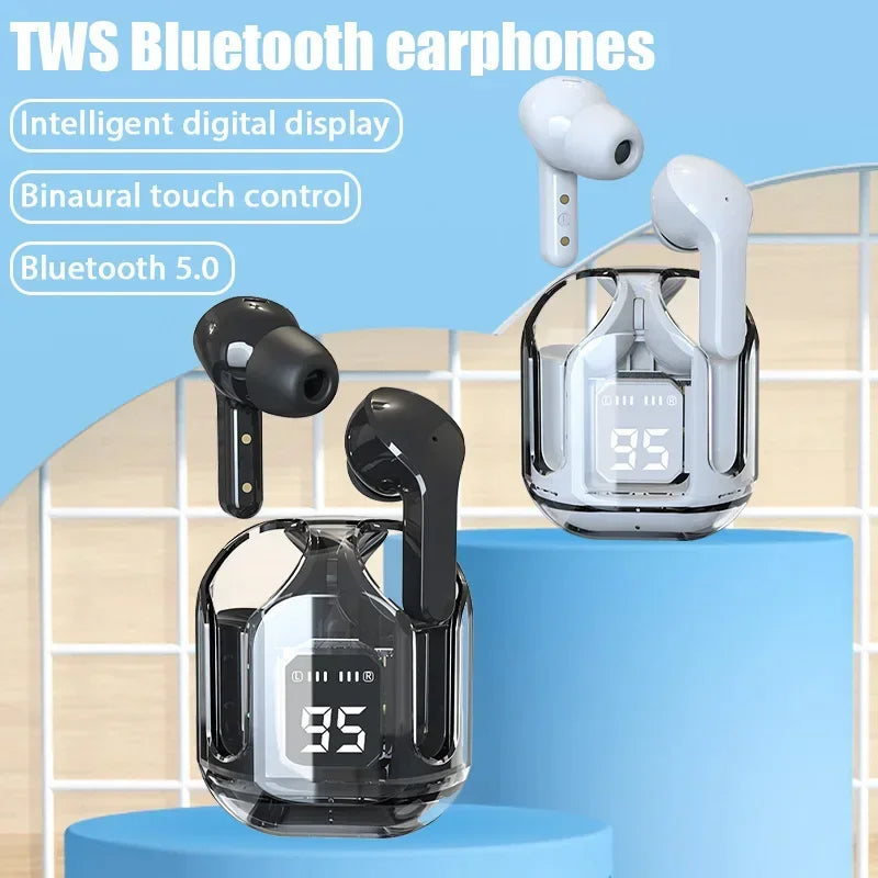 T6 tws Bluetooth Wireless Headset 5.0 ENC Headphones LED Power Digital Display Stereo Sound Earphones for all smartphone